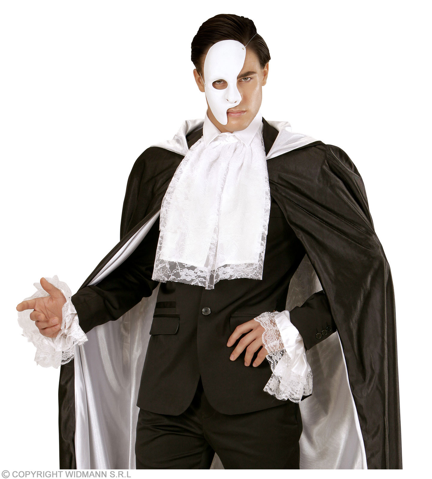 Spitzen Jabot weiß mit Manschetten