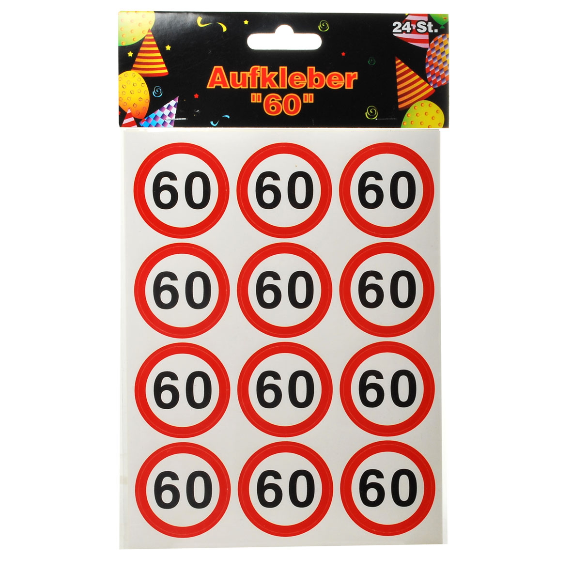 Geburtstag Aufkleber "60"  24 Stk.
