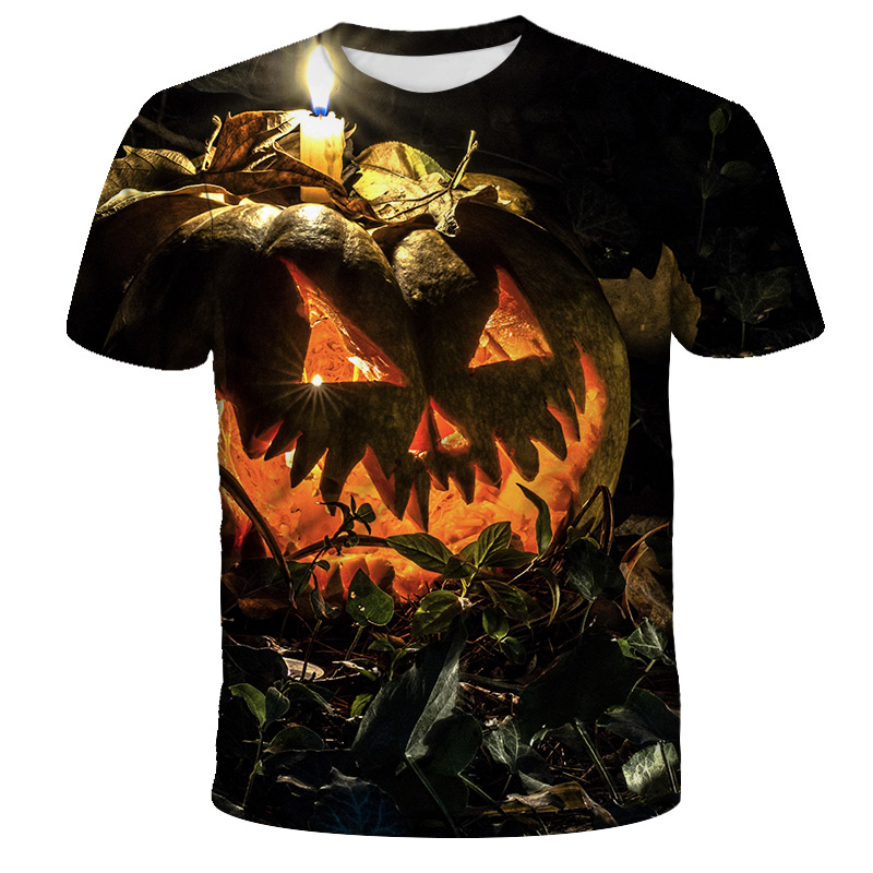 Halloween T-Shirt   X-SMALL  3D Druck Kürbis  (M)