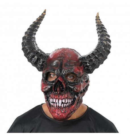 Skull-Devil delux Maske schwarz-rot