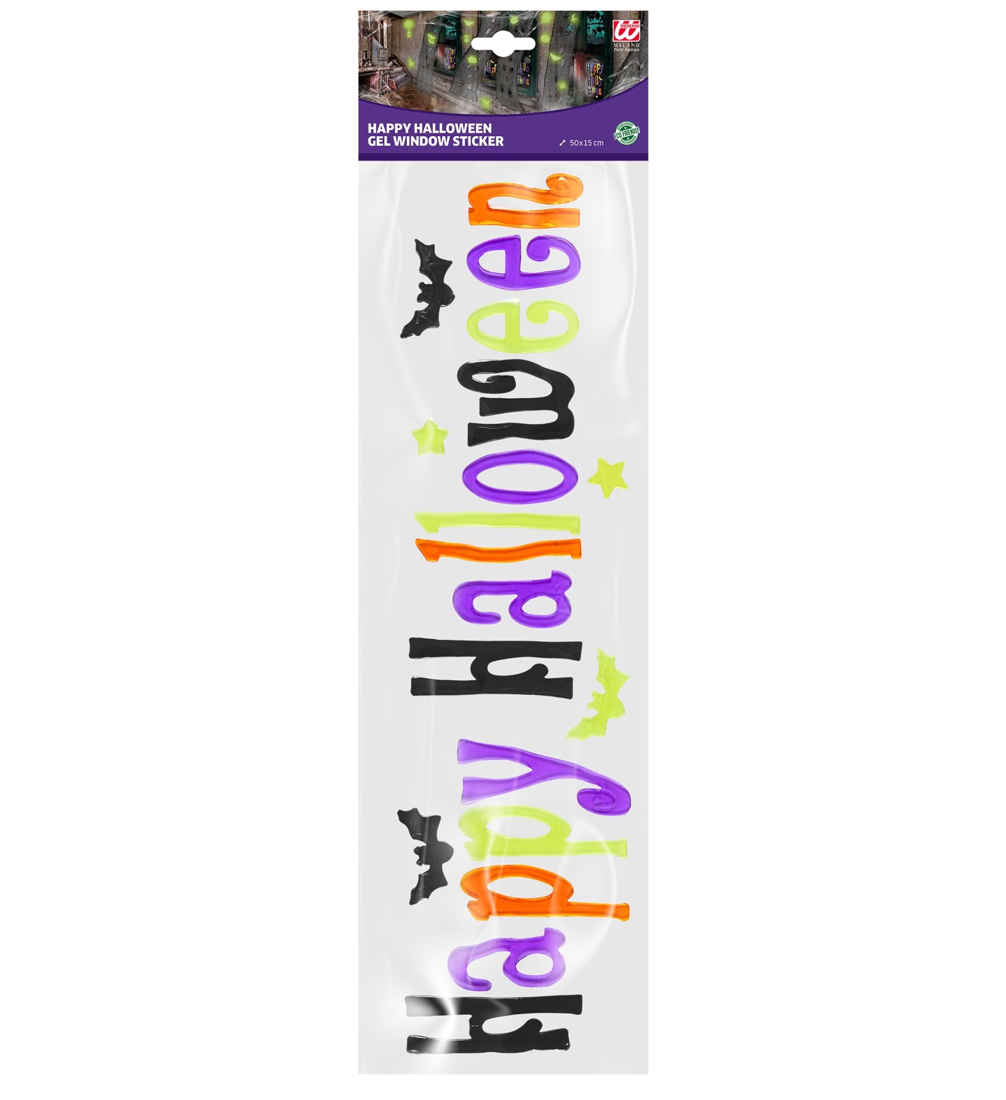Happy Halloween Gel Fensterbild 50x15cm