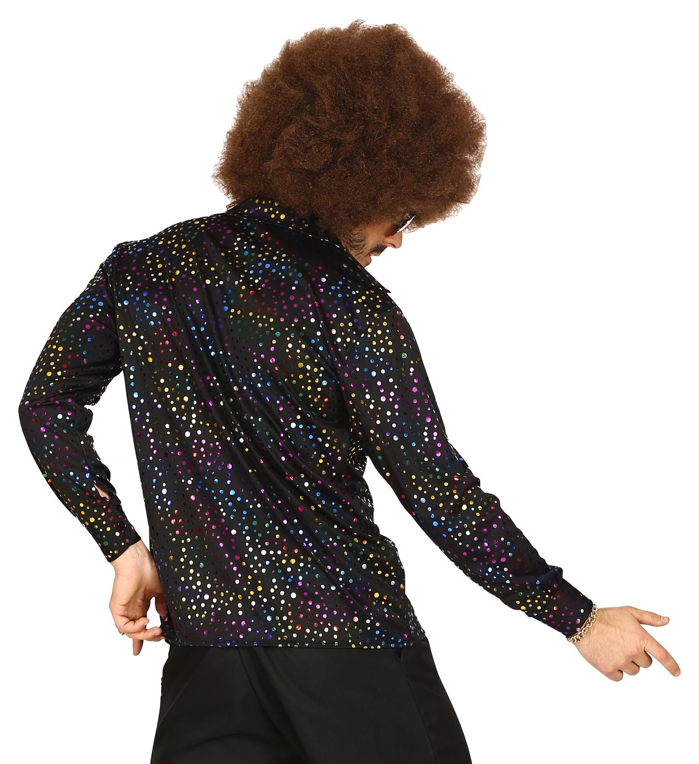 Disco Shirt  S/M schwarz-glitter