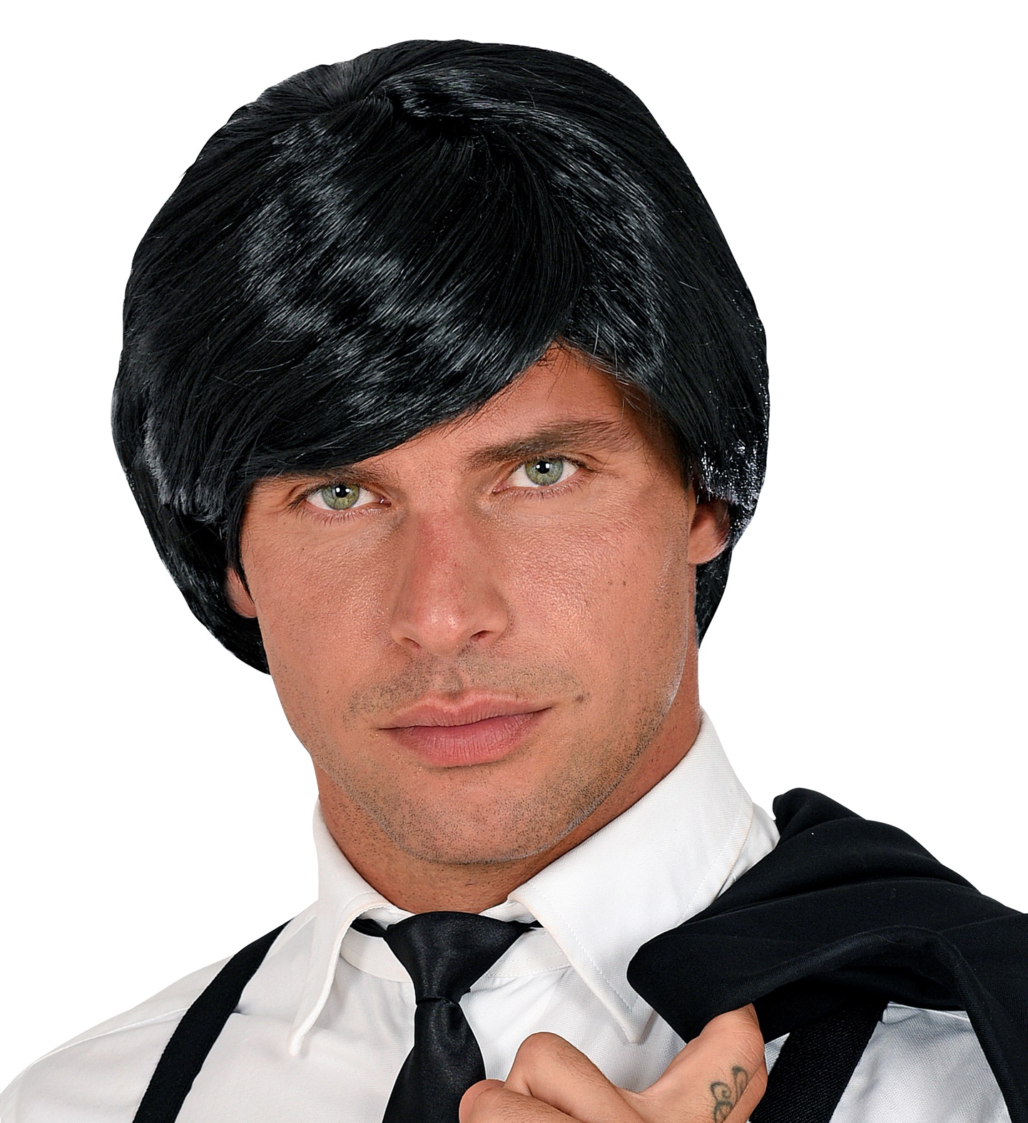 Schwarze Herren Perücke