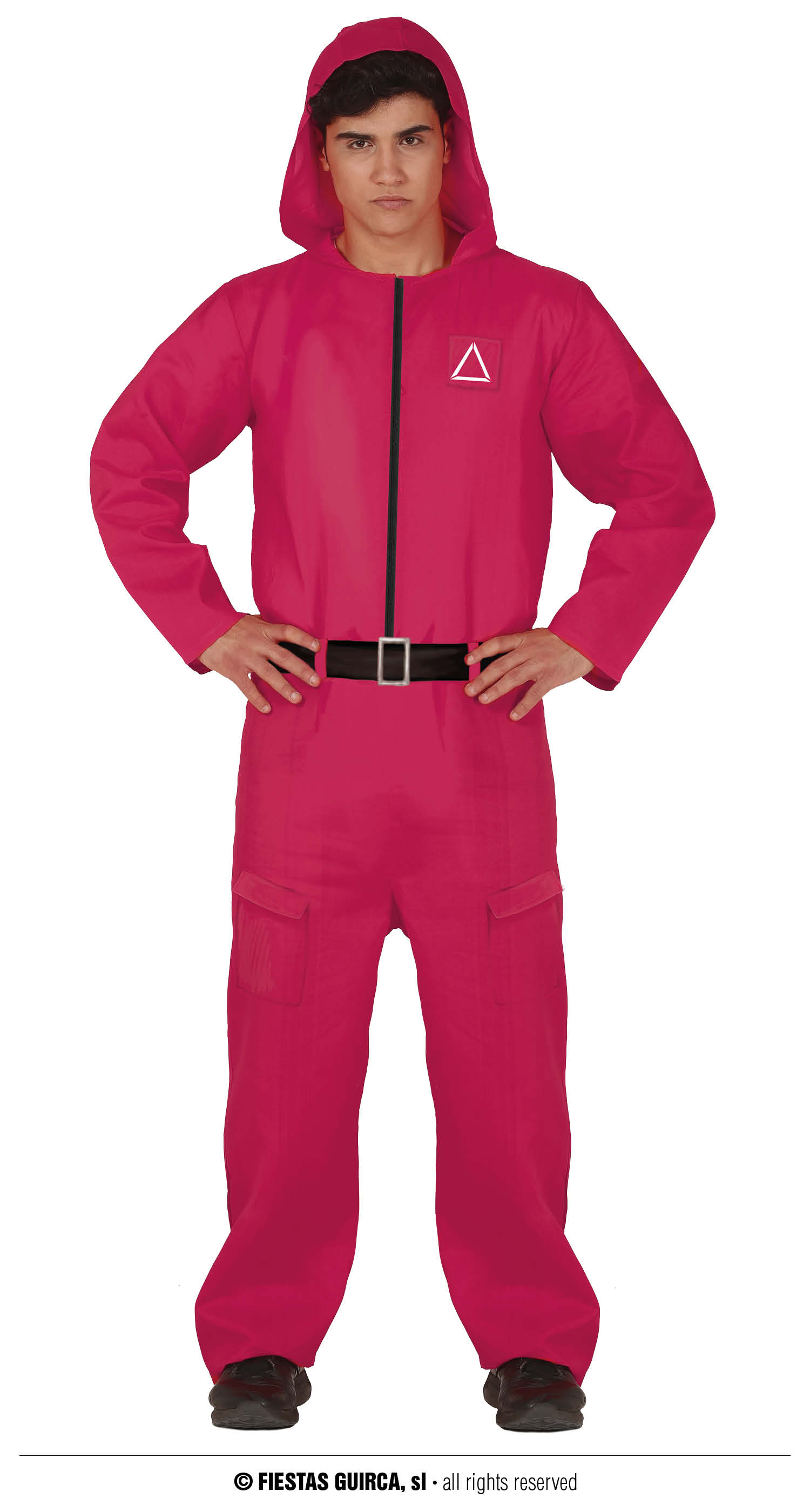 Gamer Overall mit Kapuze pink  54-56  XL