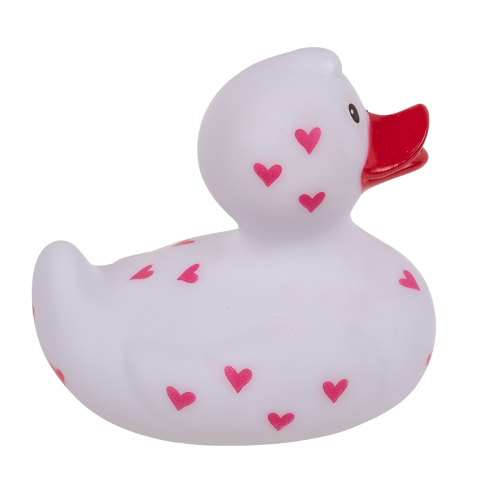 Lover´s Badeente ca. 10,5cm weiß mit Herzen