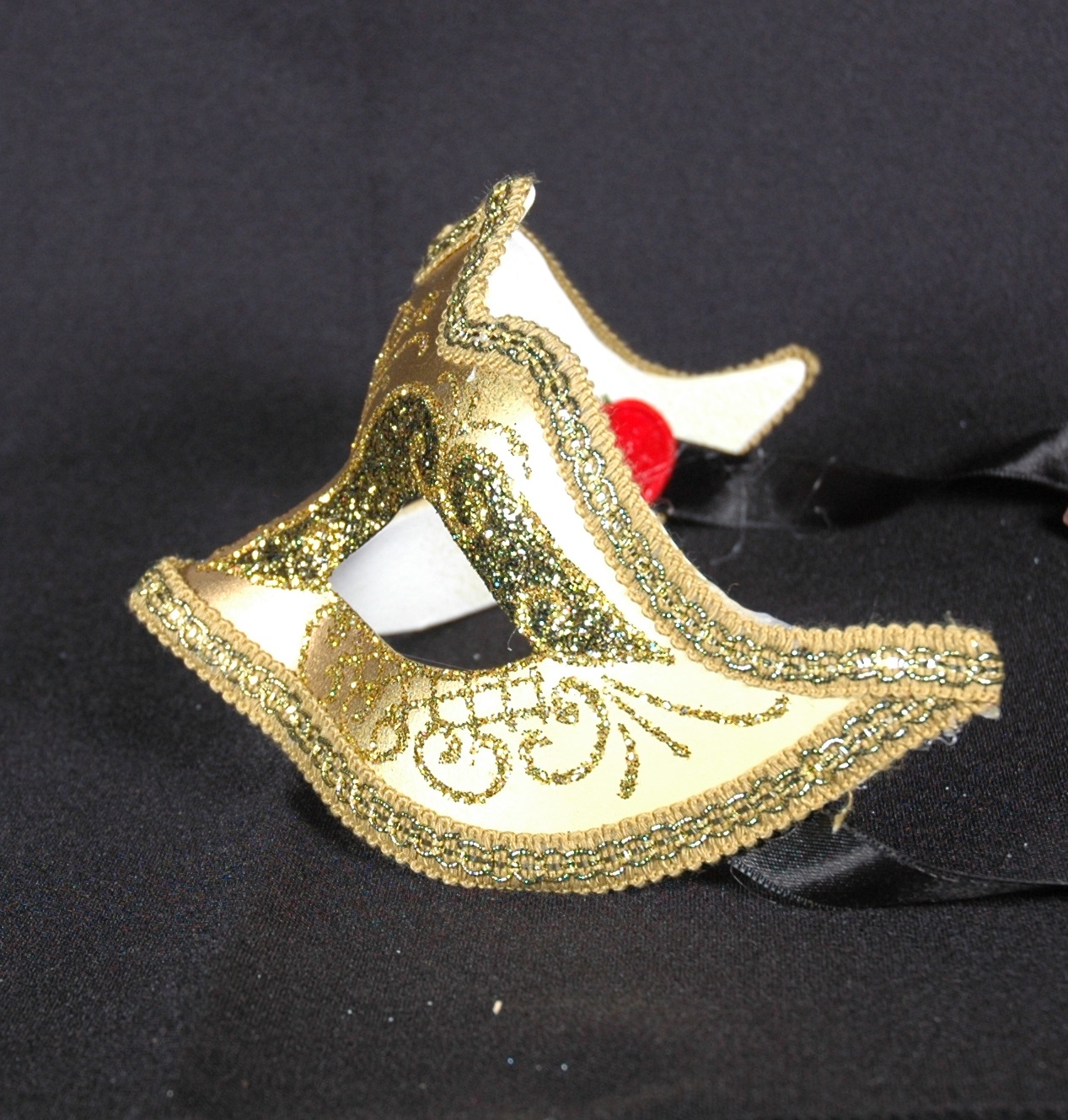 Venezianische Maske Columbine  PUNTA  Star  gold-gold