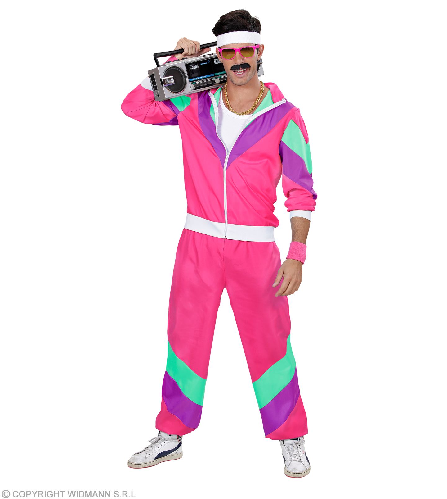 80er Jahre pink Traningsanzug LARGE für Damen und Herren