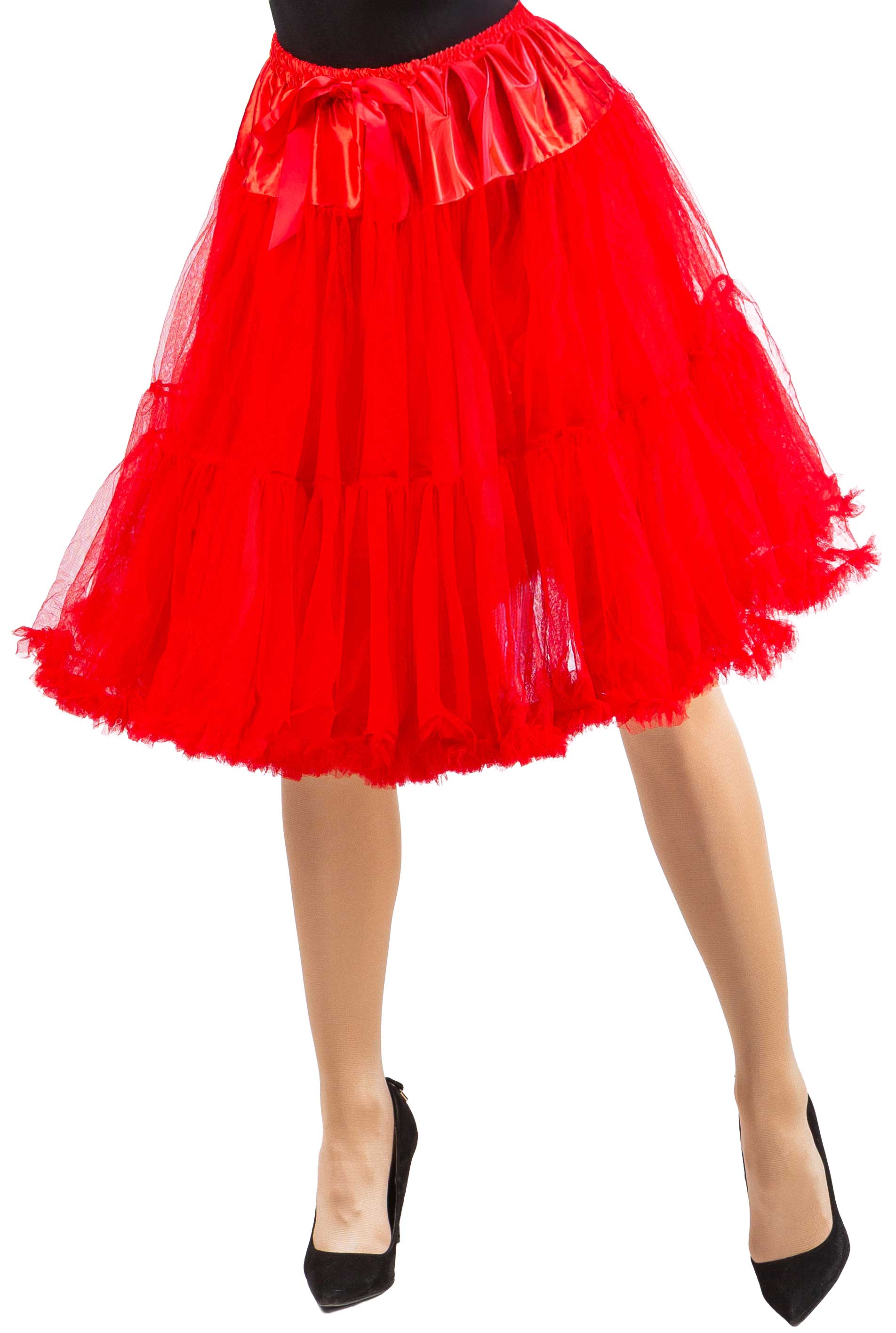 Petticoat lang mit Rüschen rot  OSZ