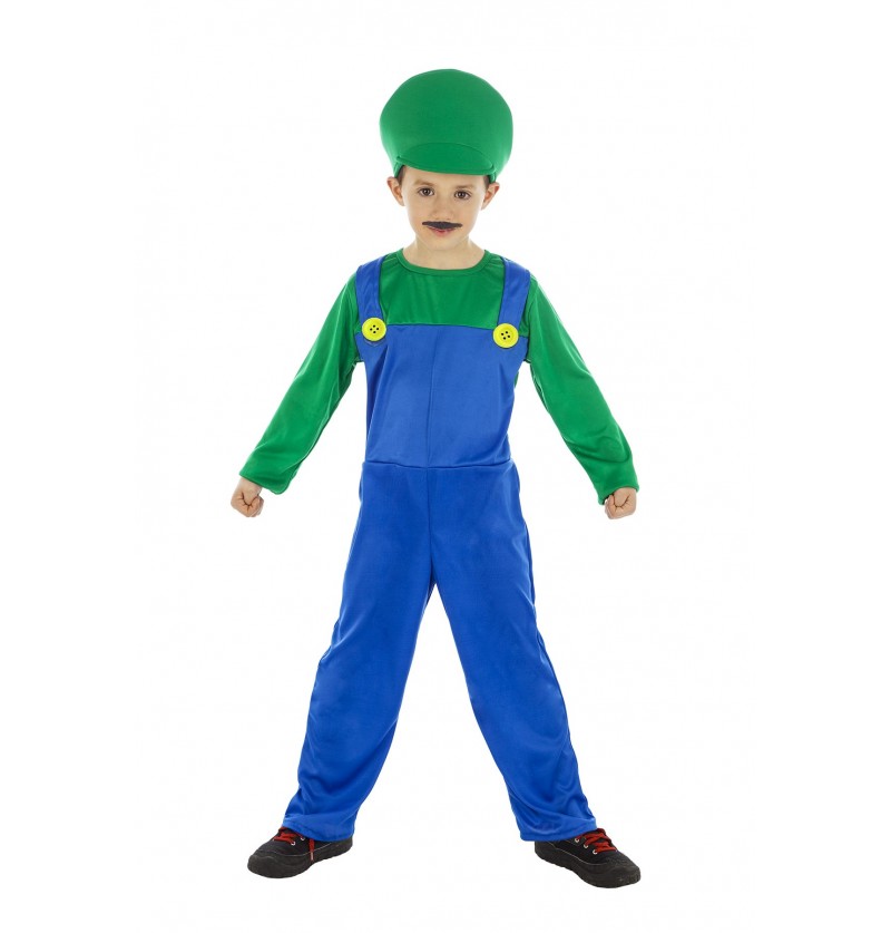 Comic Super "L" Overall grün-blau Gr.128 mit Mütze