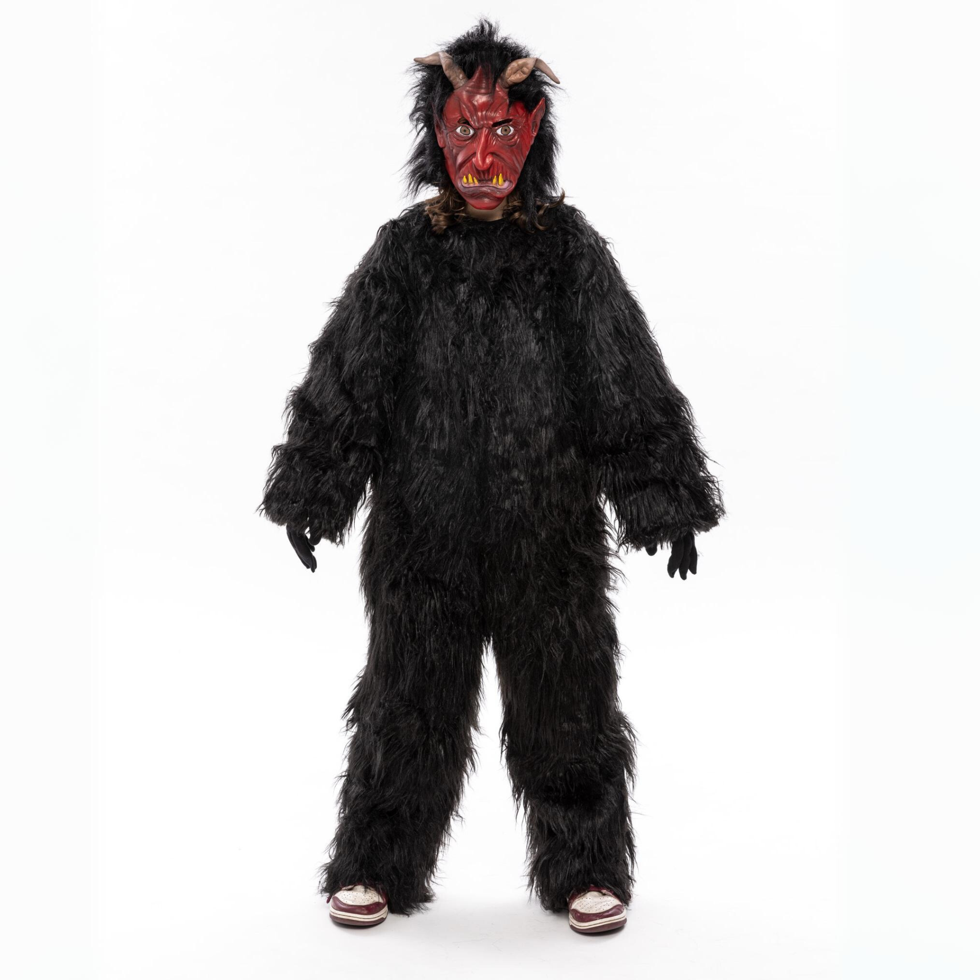 Krampus Kombi Overall  mit Maske Größe 140 schwarz