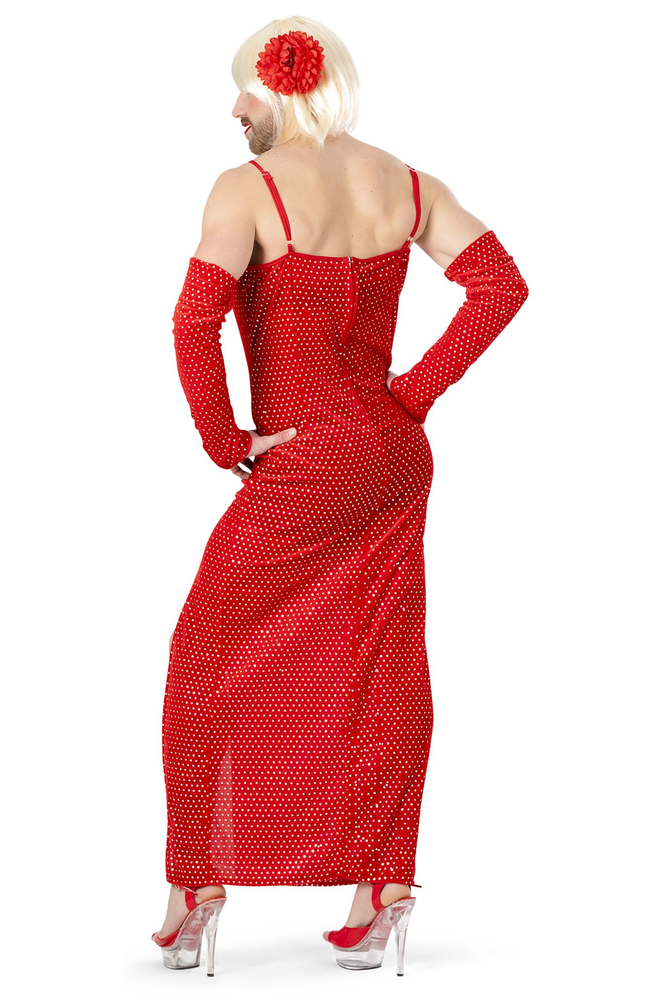 Diva Kleid für Herren rot Gr.52/54 mit Handschuh