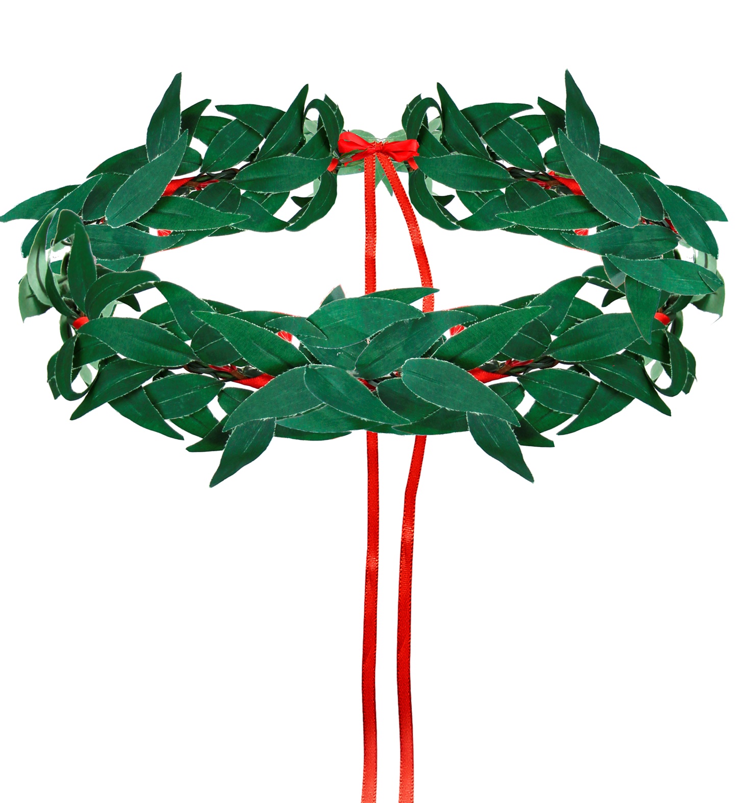 Lorbeekranz grün mit roten Bändern