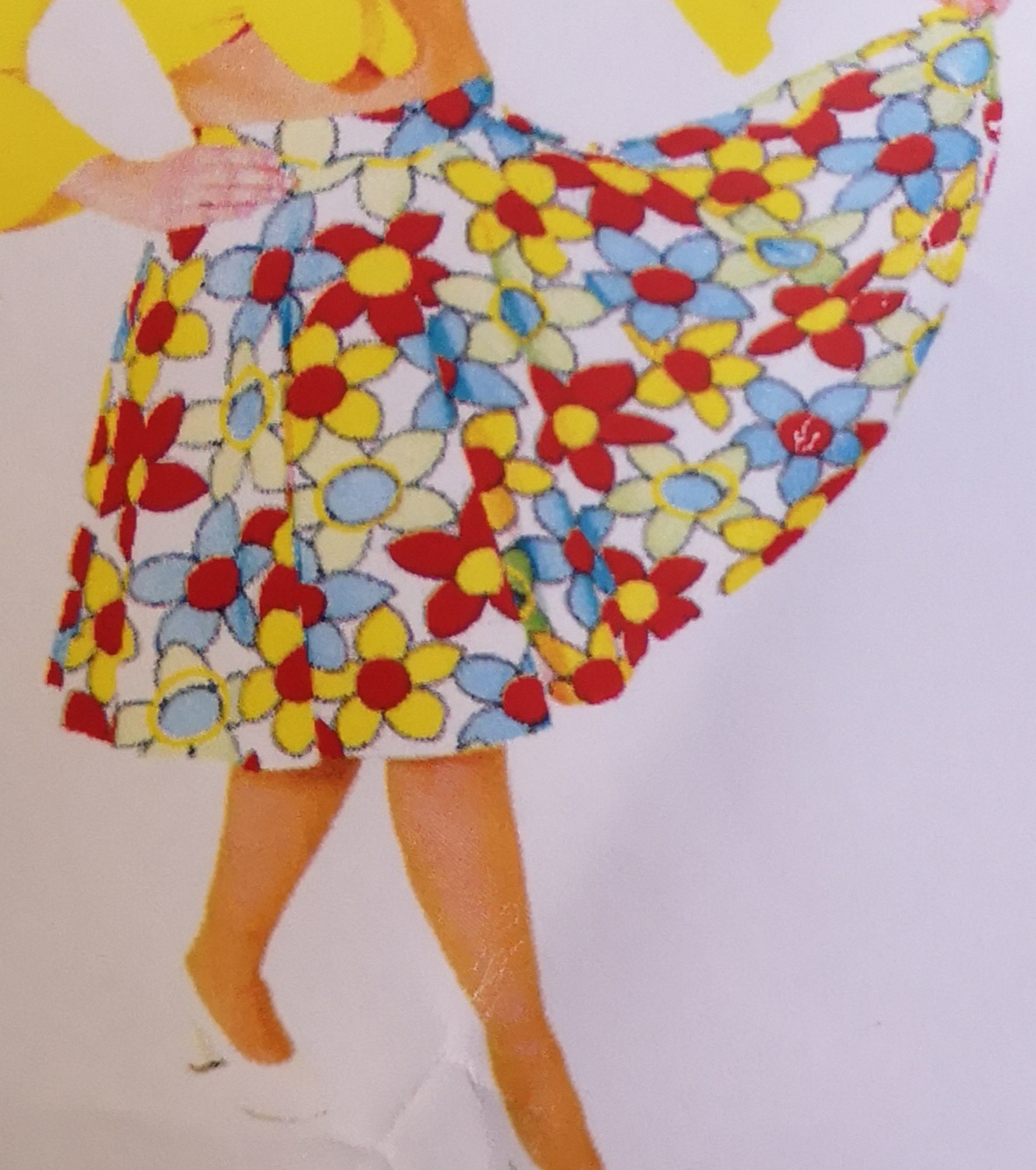 Flower Power Rock weiss m/Blumen