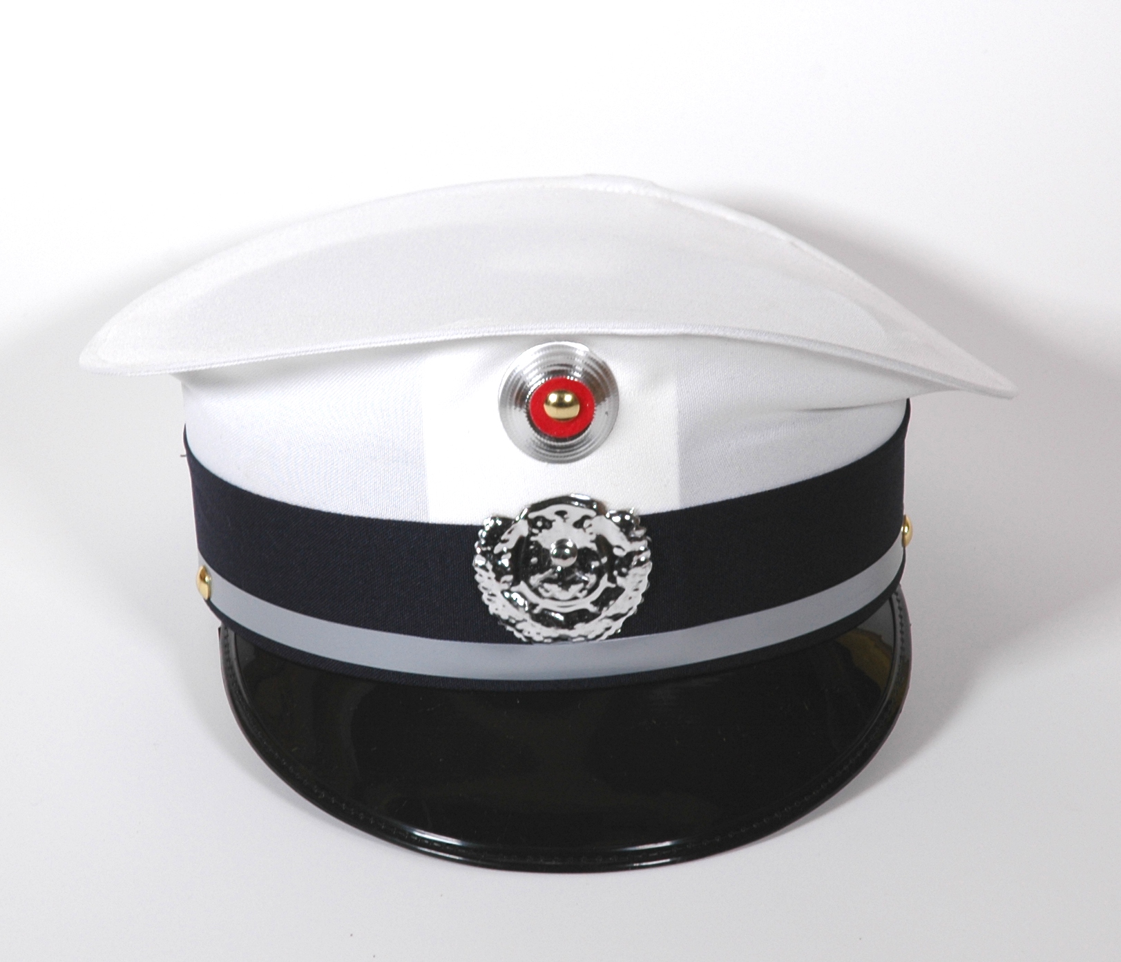 Polizeimütze weiss/blau für Erwachsene