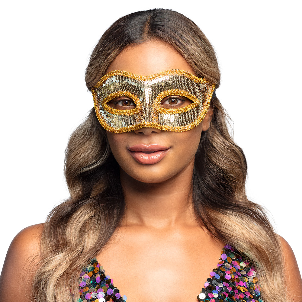 Pailletten Maske gold  Venezia