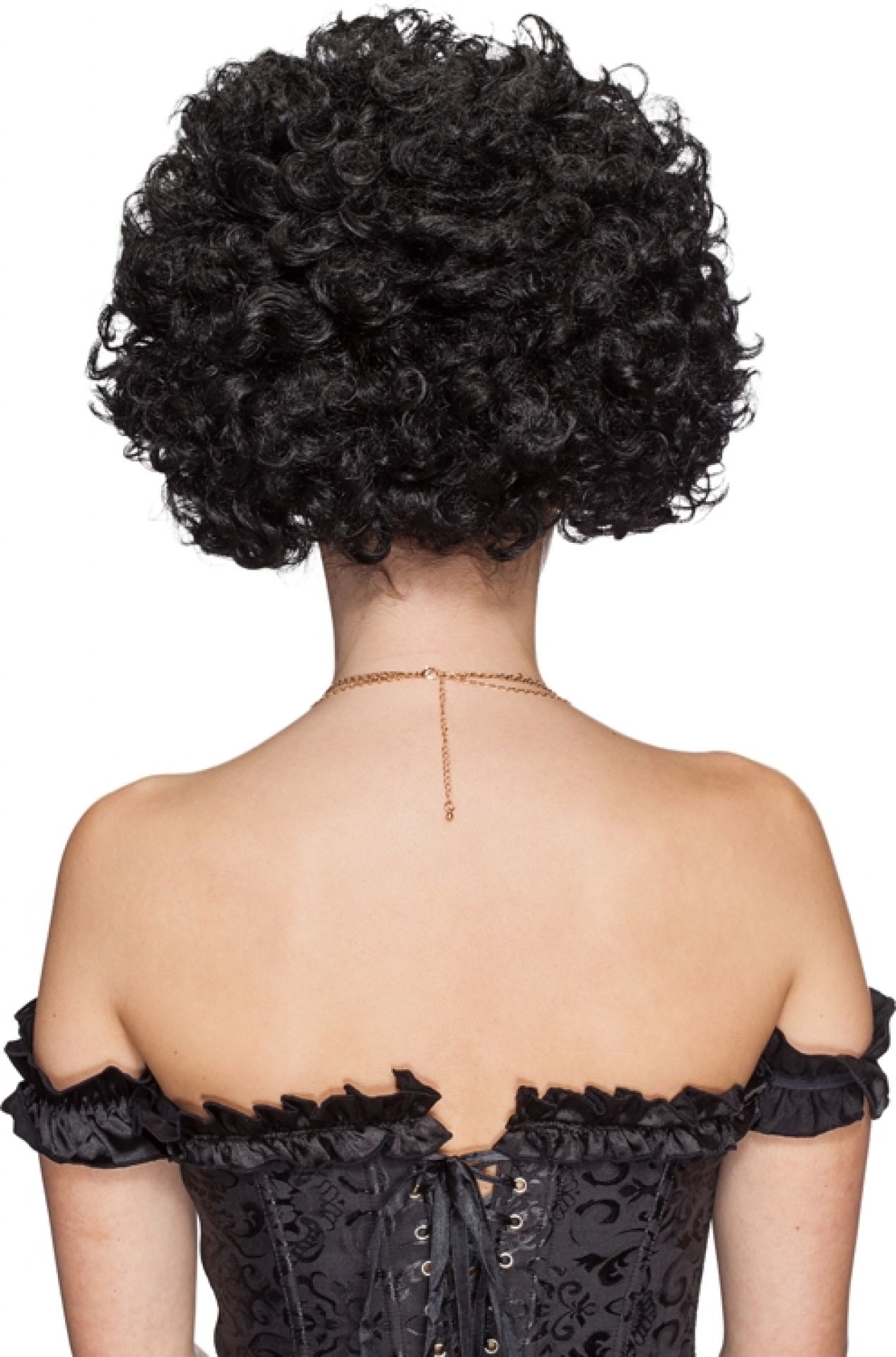 Locken Perücke schwarz