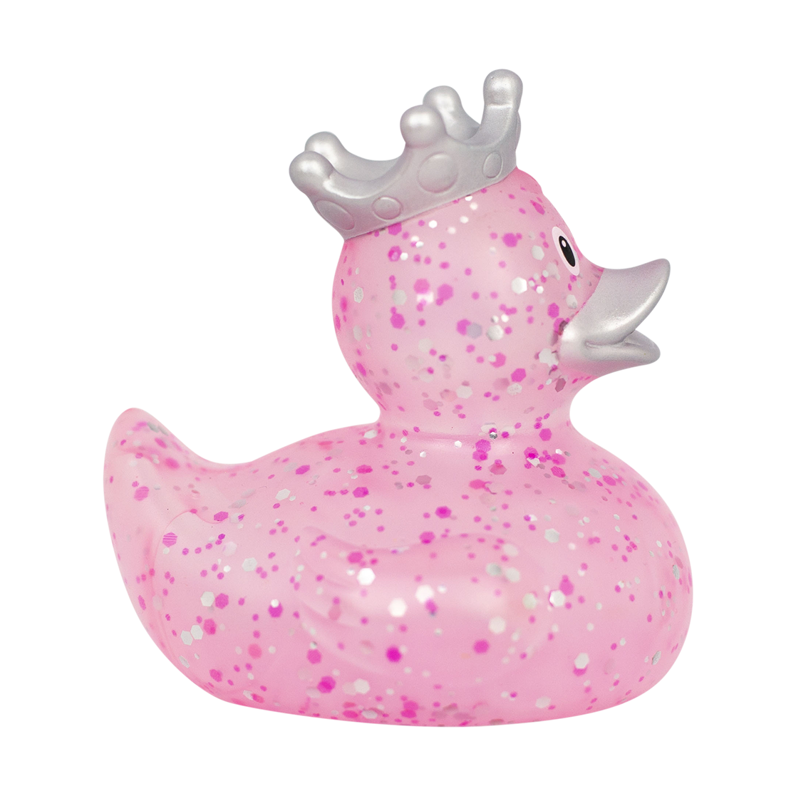 Pink Glitzer Badeente mit Krone ca. 8,5cm