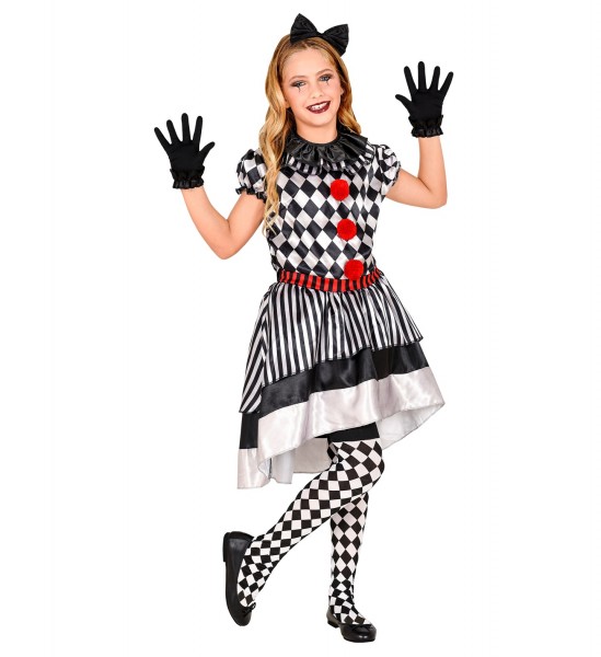 Clown Kleid schwarz-weiß SMALL für Damen