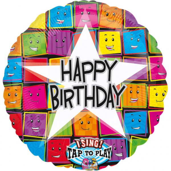 Riesen Happy Birthday Ballon mit Musik