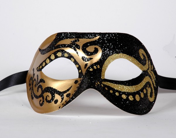 Venezianische Maske gold-schwarz Columbine