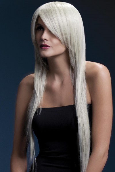 Ambre Perücke blond lange glattes Haar Premium Qualität