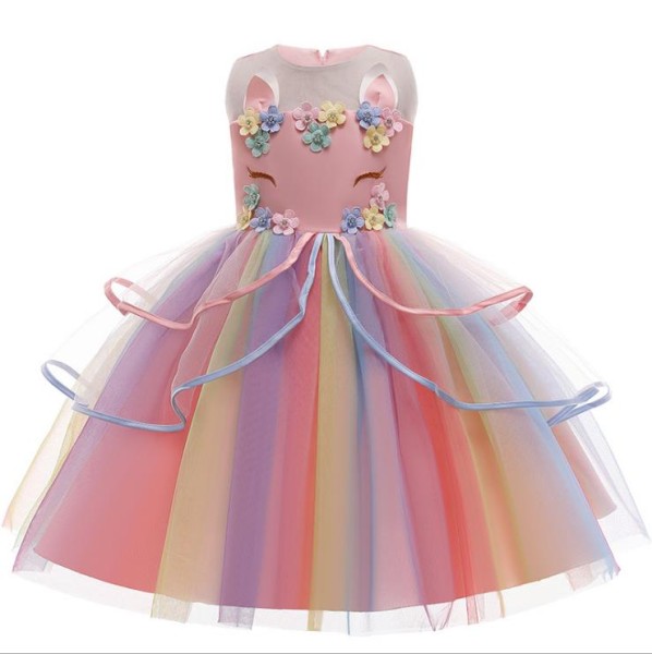 Regenbogen Prinzessin Kleid Größe 92 - 128
