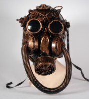 Große Steampunk Maske bronze-schwarz