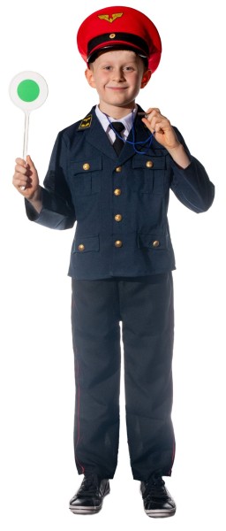 Eisenbahner Uniform mit roter Mütze Gr.128
