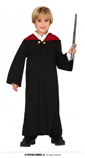 Zauberlehrling Mantel mit Kapuze 10-12 J schwarz/rot