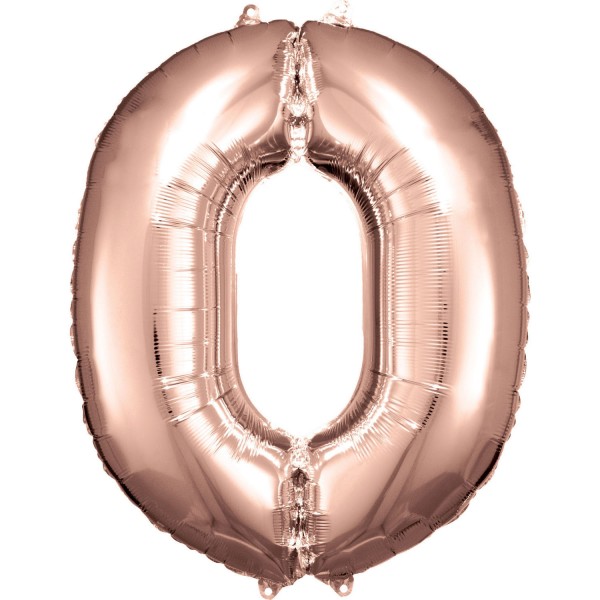 Zahlen Luftballon "0" rose-gold ca. 88x58cm