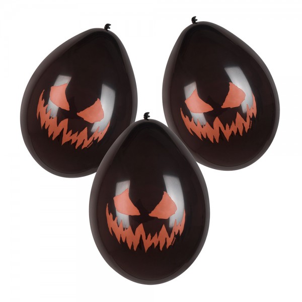 6 Stk. Halloween Luftballons schwarz-orange