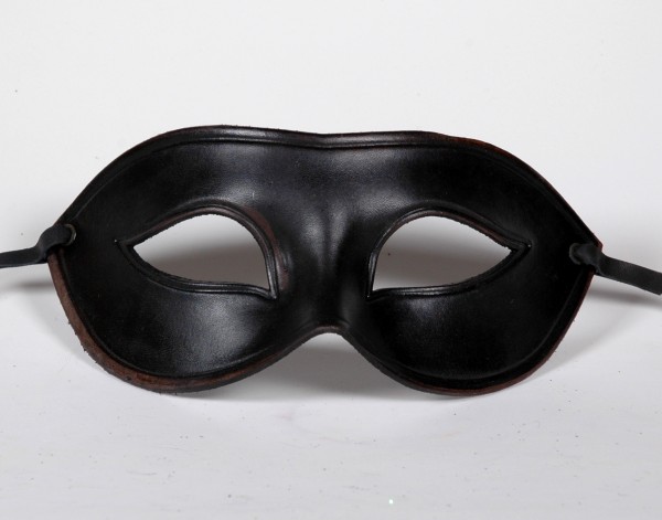Venezianische Leder Maske schwarz