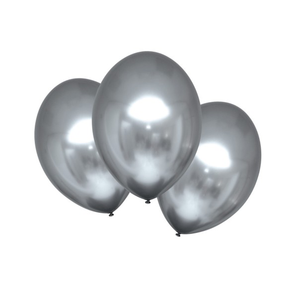 6er Packung Luftballons Silber 27,5cm